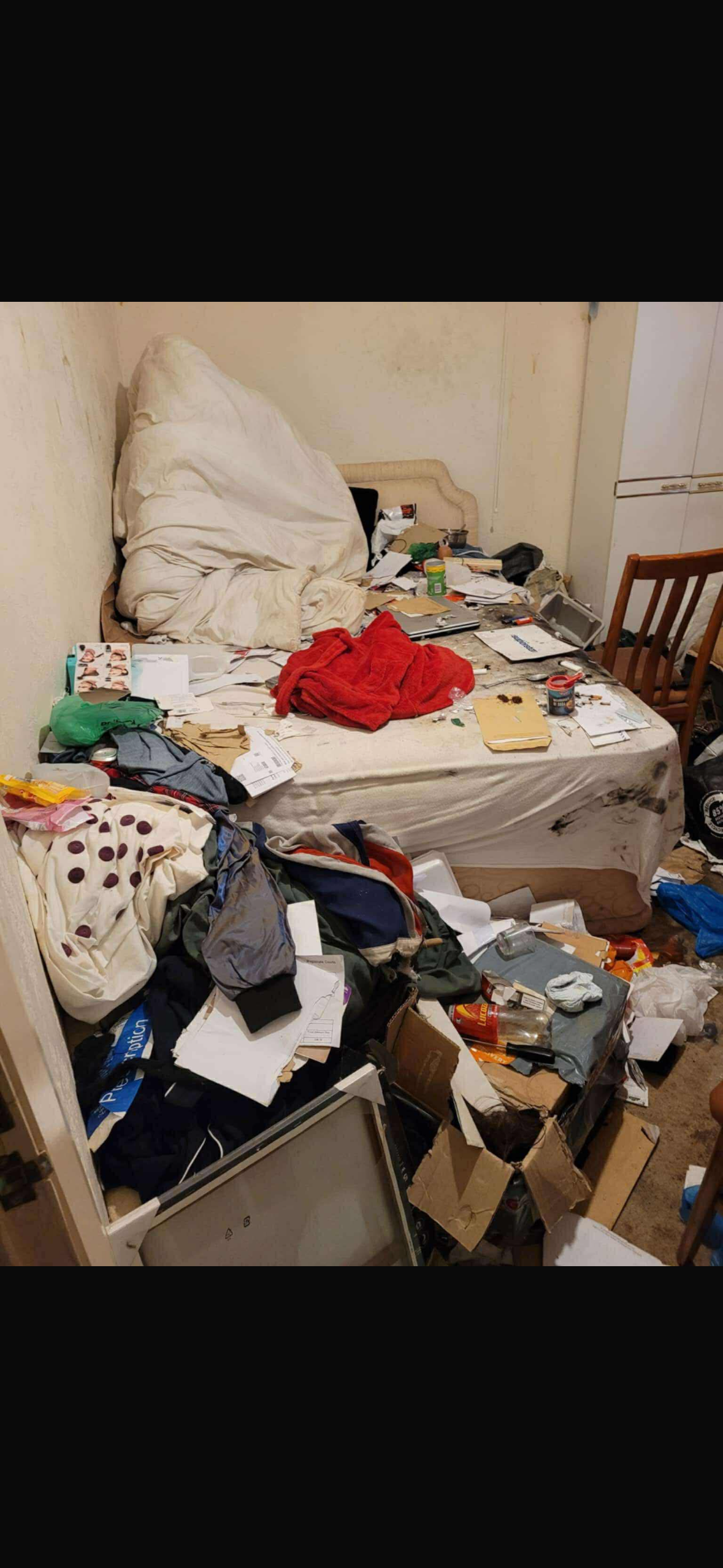 Biohazard property — bedroom